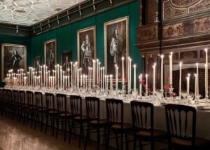 Set up for candlelit dinner in the Great Chamber
